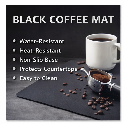 Strabella Coffee Bar Mat - Super Absorbent Coffee Mat, Quick Dry, Non-Slip in Dark Gray