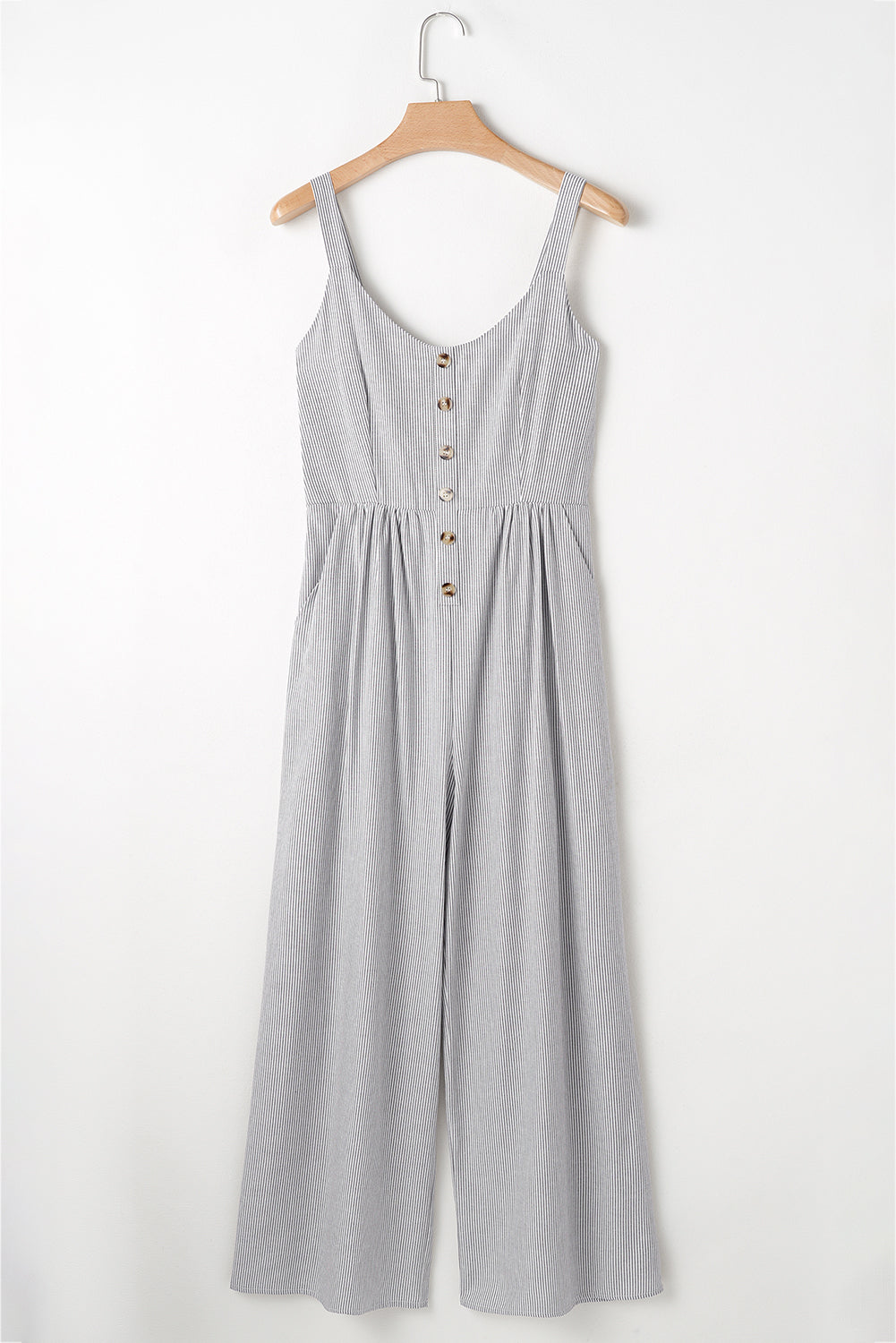 Sleeveless Striped Wide Leg Jumpsuit