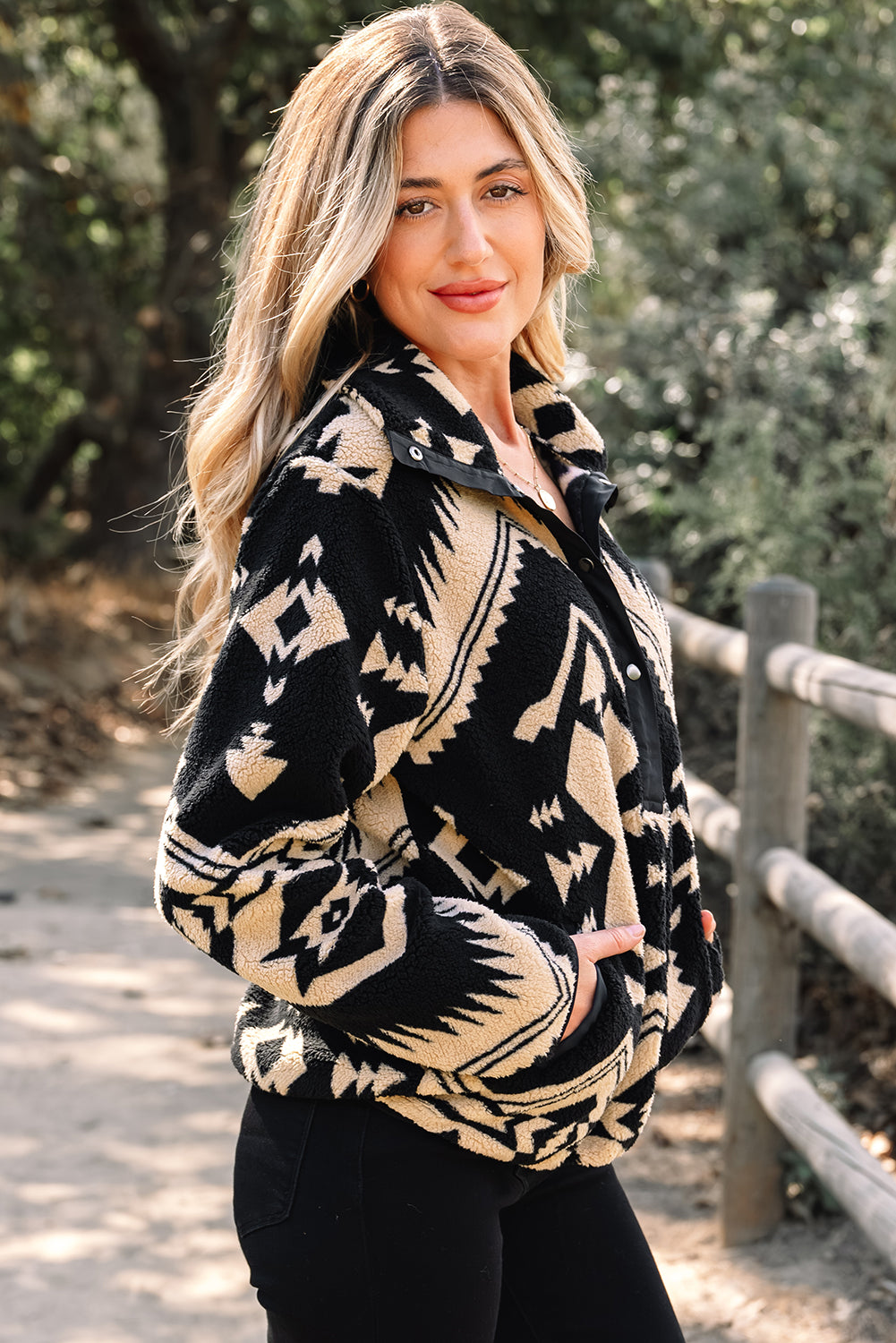 Aztec Western Plush Sweatshirt