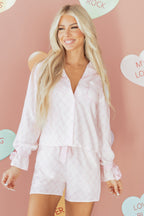 Bow Lattice 2pcs Pajama Set