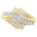 10K Yellow Gold Round and Baguette Diamond-Cut Ring (1/2 Cttw, I-J Color, I1-I2 Clarity)-0