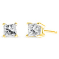 14K Yellow Gold Clarity Enhanced Princess Cut Diamond Certified Stud Earrings (0.50 cttw, H-I Color, I1-I2 Clarity)-0