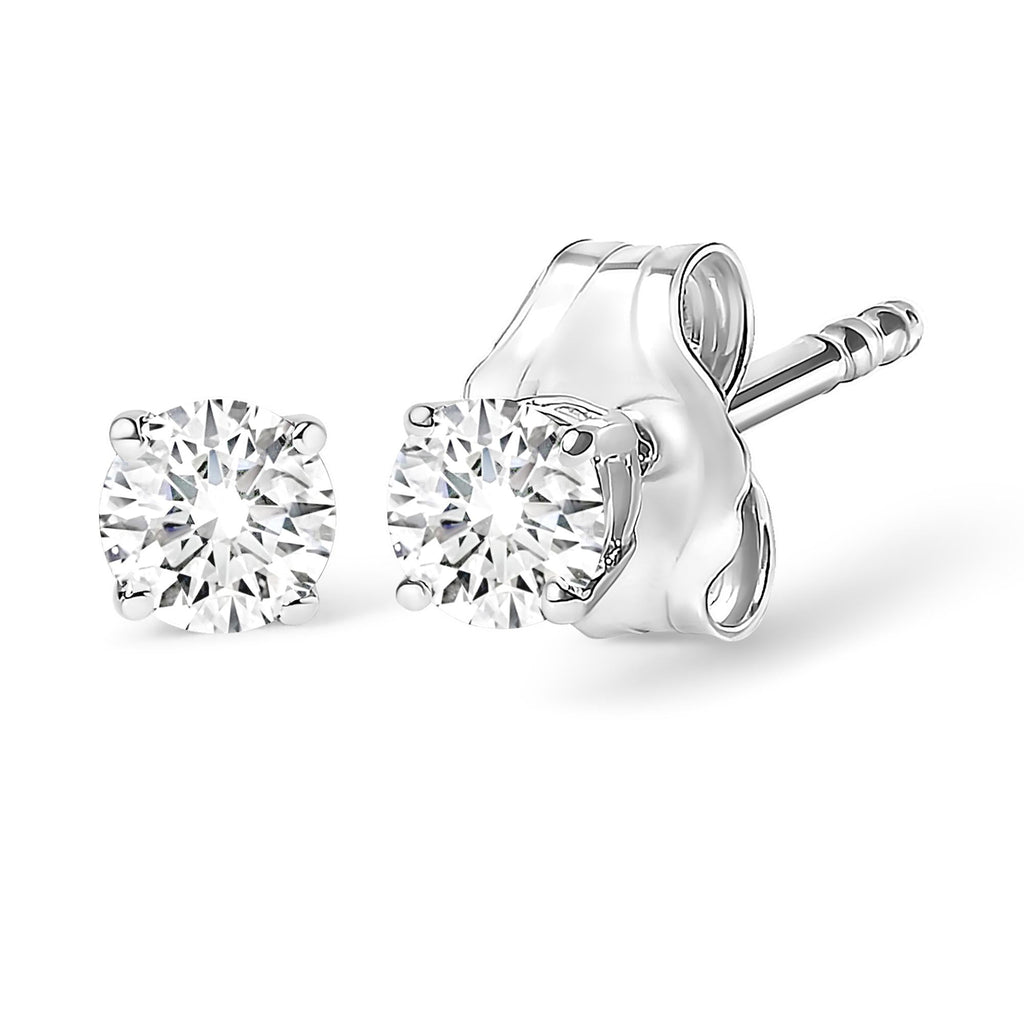 14K Gold 1/2 Cttw Lab Grown Diamond Solitaire Stud Earrings-0