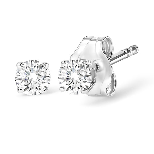 14K Gold 1/2 Cttw Lab Grown Diamond Solitaire Stud Earrings-1