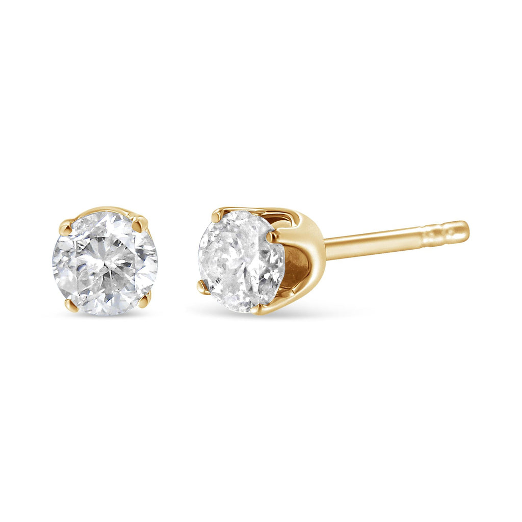 14K Yellow Gold 1/2 Cttw Round-Cut Diamond Solitaire Stud Earrings (O-P Color, SI2-I1 Clarity)-0