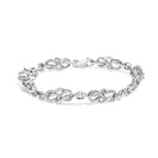 .925 Sterling Silver 1.0 Cttw Diamond Infinity Loop and Swirl Link Bracelet (I-J Color, I2-I3 Clarity) - 7.25" Inches-0