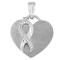 .925 Sterling Silver 1/10 cttw Diamond Heart Pendant Necklace (H-I, I1-I2)-0