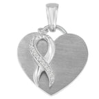 .925 Sterling Silver 1/10 cttw Diamond Heart Pendant Necklace (H-I, I1-I2)-0