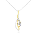 Espira 10K Two-Tone Gold Round Cut Diamond Cascade Pendant Necklace (1/10 cttw, J-K Color, I2-I3 Clarity)-0
