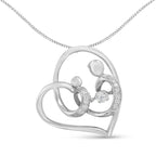 .925 Sterling Silver 1/6 cttw Diamond Heart Pendant Necklace (H-I, I1-I2)-0