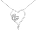 .925 Sterling Silver 1/10 cttw Diamond Heart Pendant Necklace (H-I, I1-I2)-0