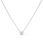 14K Gold Lab Grown Diamond Modern Bezel-Set Solitaire 16"-18" Pendant Necklace (F-G Color, VS2-SI1 Clarity)-0