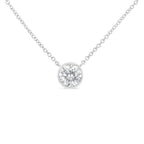 Sterling Silver Bezel-Set Diamond Solitaire Pendant Necklace (1/3 cttw, H-I Color, I1-I2 Clarity)-1