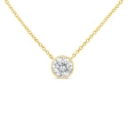 Sterling Silver Bezel-Set Diamond Solitaire Pendant Necklace (1/3 cttw, H-I Color, I1-I2 Clarity)-2