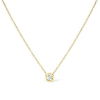 14K Gold Lab Grown Diamond Modern Bezel-Set Solitaire 16"-18" Pendant Necklace (F-G Color, VS2-SI1 Clarity)-2