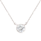 .925 Sterling Silver 1/2 Cttw Diamond Bezel 18" Pendant Necklace (I-J Color, I2-I3 Clarity)-1
