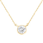 .925 Sterling Silver 1/2 Cttw Diamond Bezel 18" Pendant Necklace (I-J Color, I2-I3 Clarity)-2