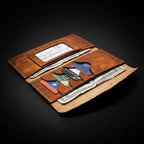 Sugar Land Leather Clutch Wallet for Women – Chestnut Brown | Handmade in USA-3