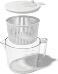 Mini Salad Spinner and Dryer With Measuring Cup Bowl, Best Rated Lettuce Spinners Single Serve, Collander with Spinner, Vegetable Washing Basket