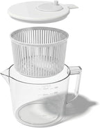 Mini Salad Spinner and Dryer With Measuring Cup Bowl, Best Rated Lettuce Spinners Single Serve, Collander with Spinner, Vegetable Washing Basket
