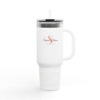 40oz Insulated Travel Mug with Handle — Savvy Sisters Logo Thermal Tumbler