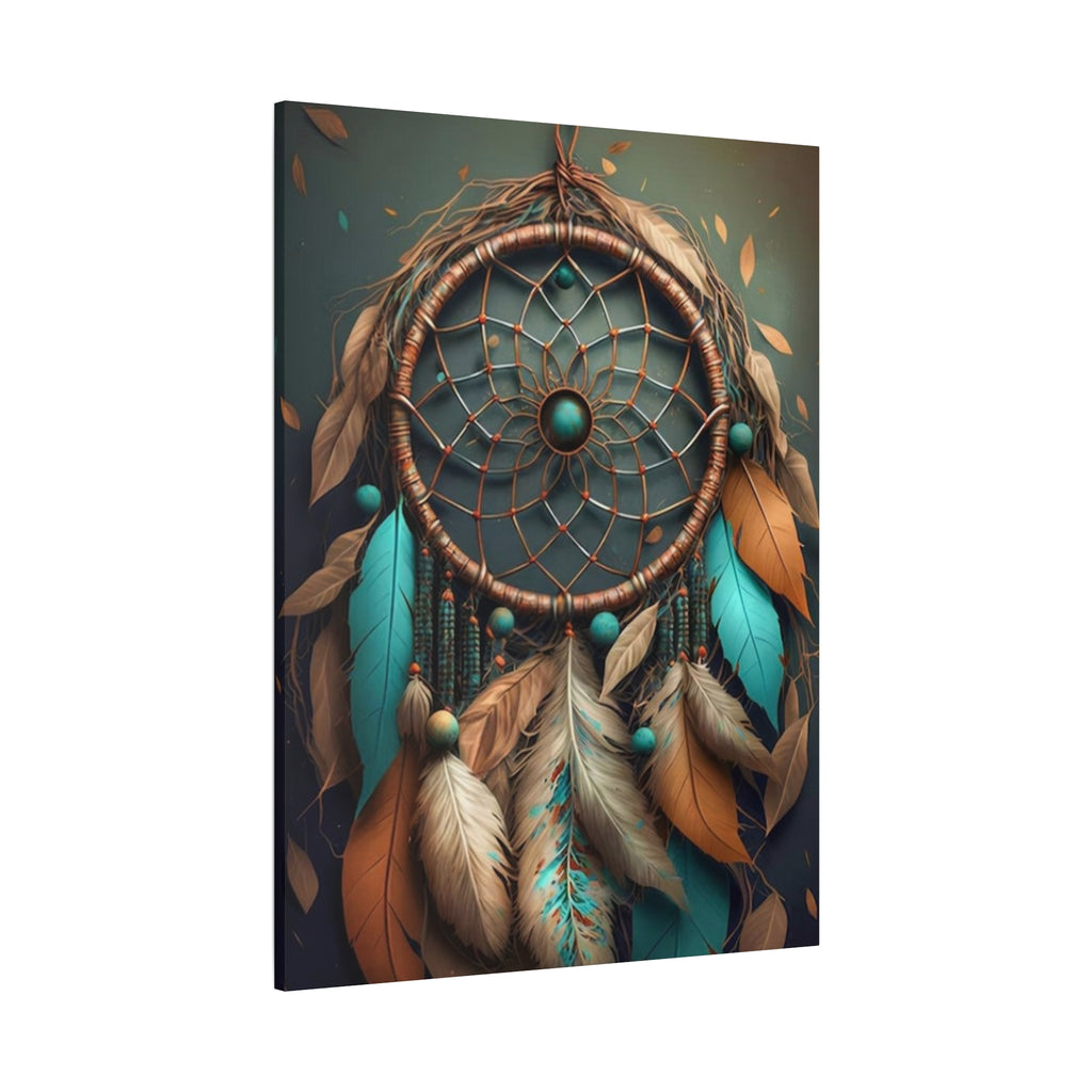 Dreamcatcher Wall Canvas – Boho Feather Art Print