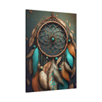 Dreamcatcher Wall Canvas – Boho Feather Art Print