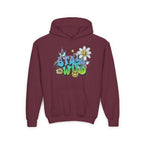 Youth Hoodie — "Stay Wild" Graffiti Daisy Streetwear