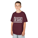 Kids Jesus T‑Shirt — Bold Cross Logo Christian Tee for Boys & Girls