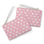 Pink Heart Pattern Clutch Bag — Cute Valentine Wristlet Purse