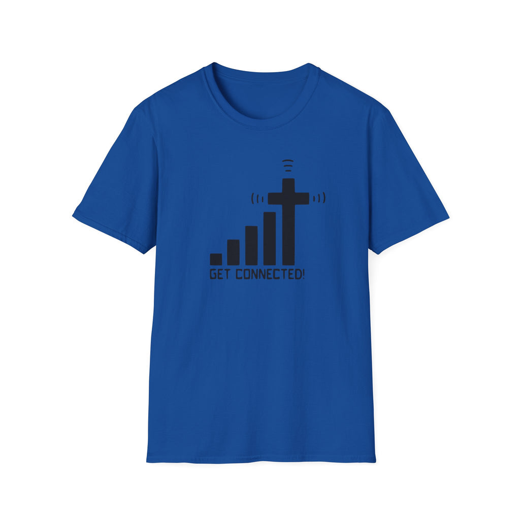 T-Shirt — "Get Connected" Signal Bars Cross Graphic