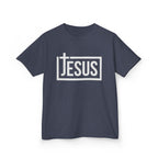 Kids Jesus T‑Shirt — Bold Cross Logo Christian Tee for Boys & Girls