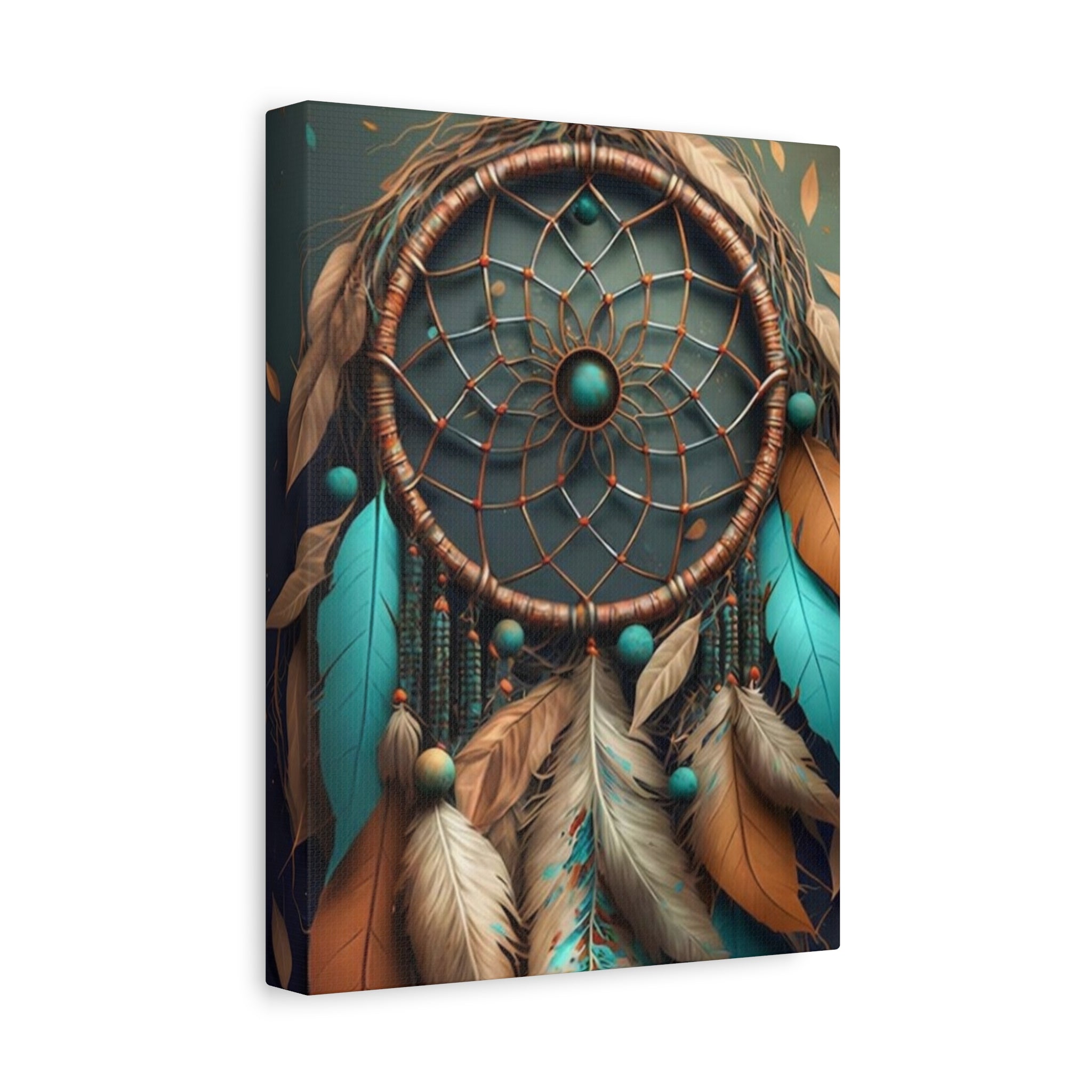 Dreamcatcher Wall Canvas – Boho Feather Art Print