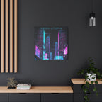 Neon Utopia Cyberpunk Cityscape, Matte Canvas