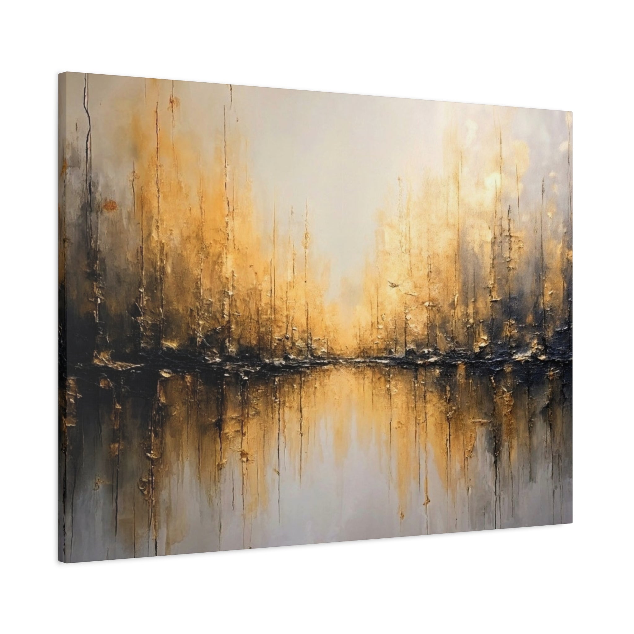 Abstract Gold Landscape Canvas Wall Art — Matte Stretched 1.25"