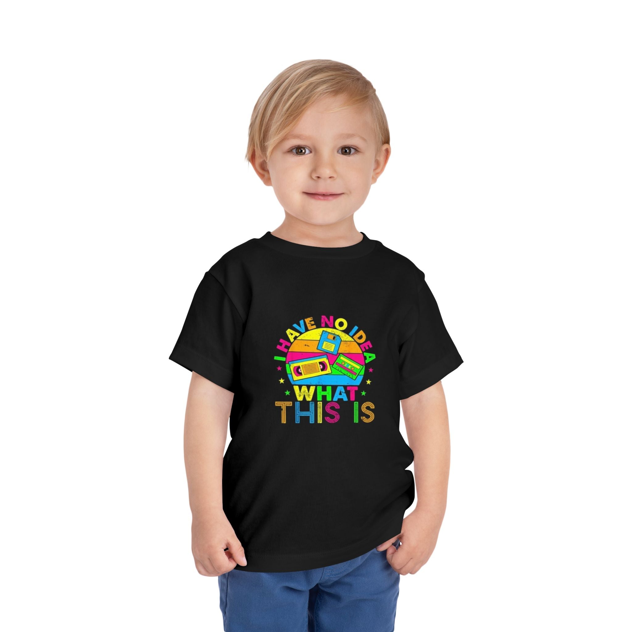 Toddler Tee — "I Have No Idea What This Is" Colorful Retro Toy Graphic