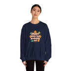 Crewneck Sweatshirt — "Maybe Later, But Probably Not" Retro Floral Graphic