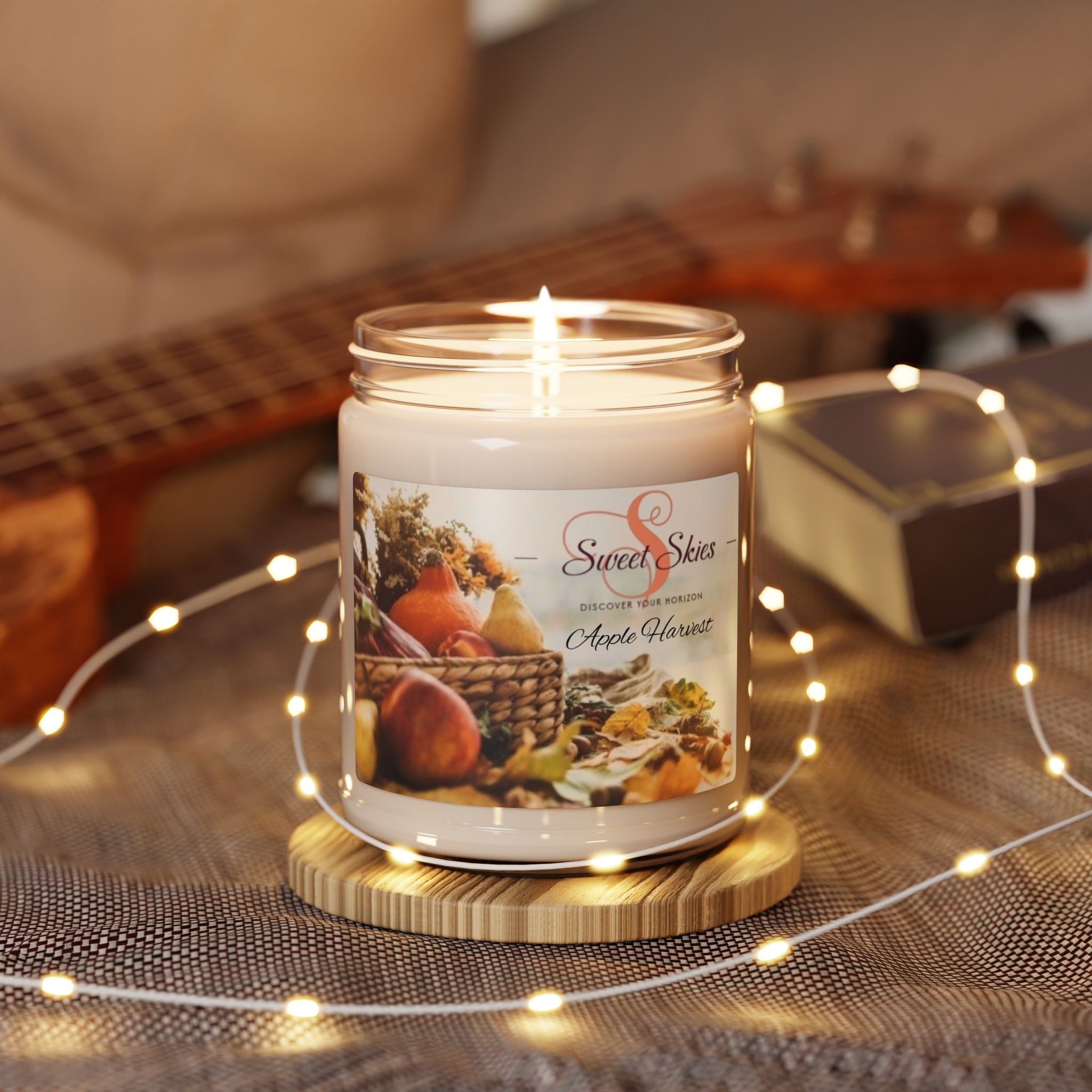 Apple Harvest Soy Candle — 9oz Scented Jar (Autumn, Cozy Home)