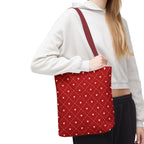 Valentine Red Diamond Heart Tote Bag — All-Over Print Canvas Shopper