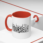 Be Kind To Yourself Accent Coffee Mug — Motivational Self-Care Tea Cup (11/15 oz)