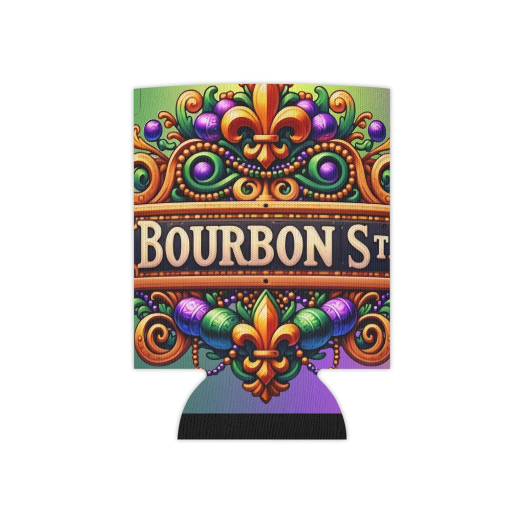 Can Cooler — Bourbon Street Mardi Gras Fleur-de-Lis Beverage Koozie
