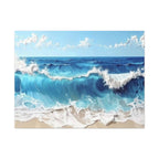 Ocean Waves Matte Canvas Wall Art — Blue Seascape Stretched Canvas