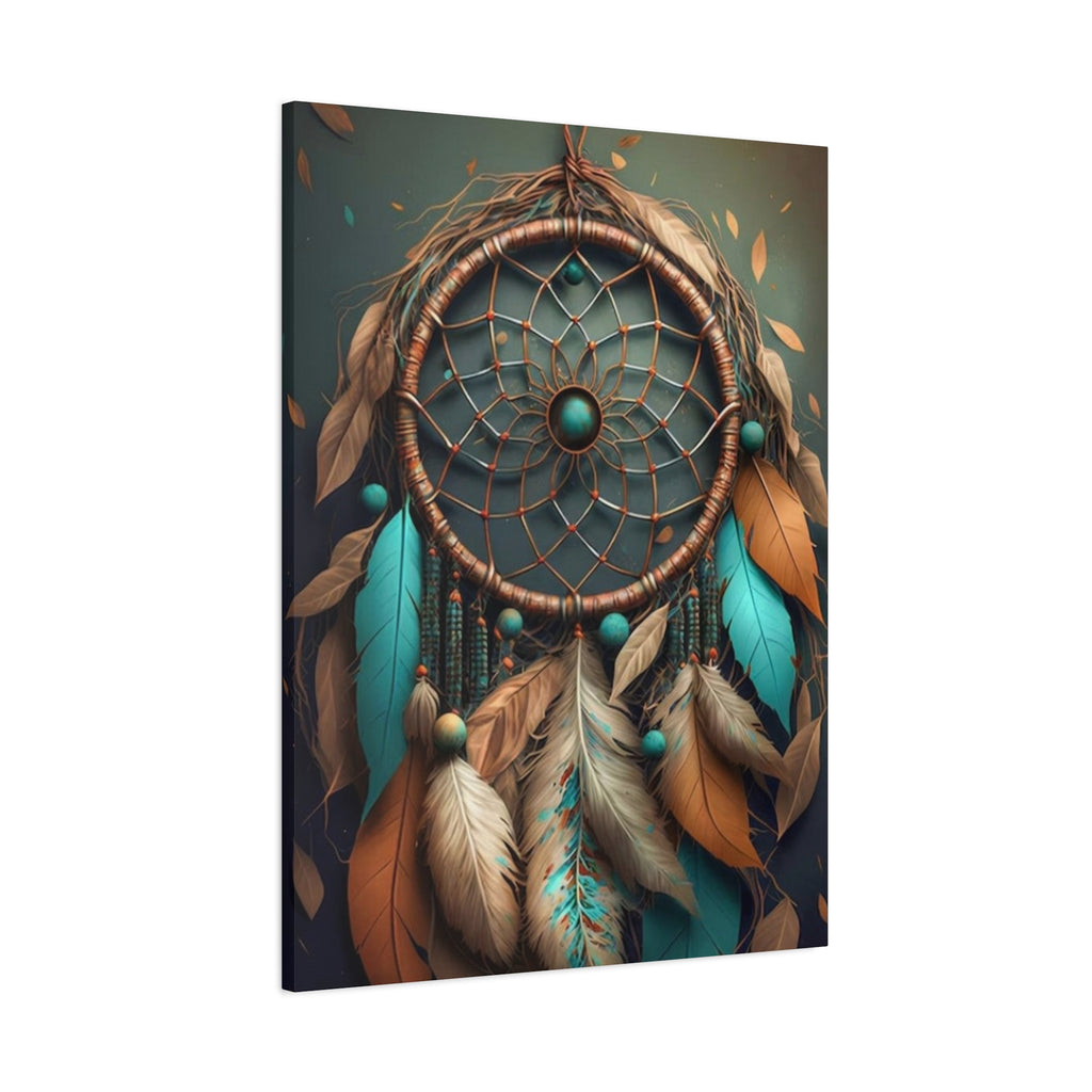 Dreamcatcher Wall Canvas – Boho Feather Art Print