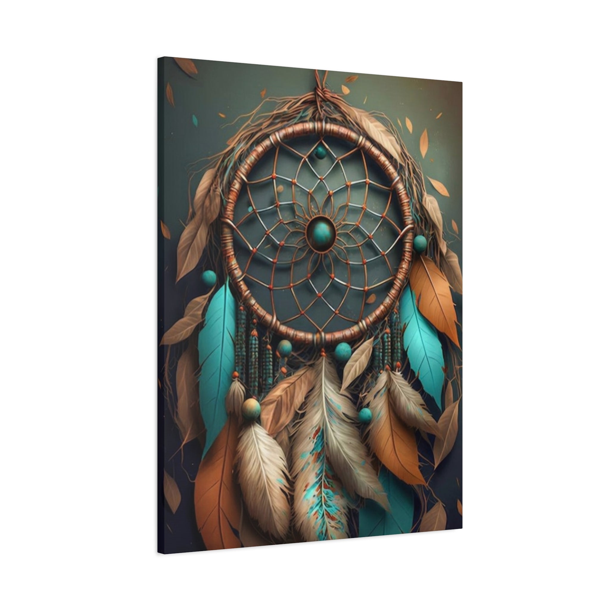 Dreamcatcher Wall Canvas – Boho Feather Art Print