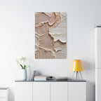Neutral Textured Abstract Canvas Print — Beige & Cream Wall Art, Matte Stretched 1.25"