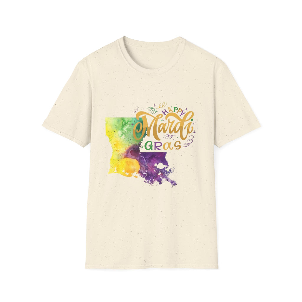 Mardi Gras Louisiana Watercolor T-Shirt — Happy Mardi Gras Celebration Tee