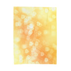 Golden Heart Bokeh Velveteen Plush Blanket — Cozy Soft Throw for Valentine’s & Home