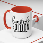 Limited Edition Accent Coffee Mug — Pink Interior, 'Limited Edition' Graphic (11/15oz)