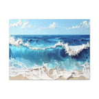 Ocean Waves Matte Canvas Wall Art — Blue Seascape Stretched Canvas