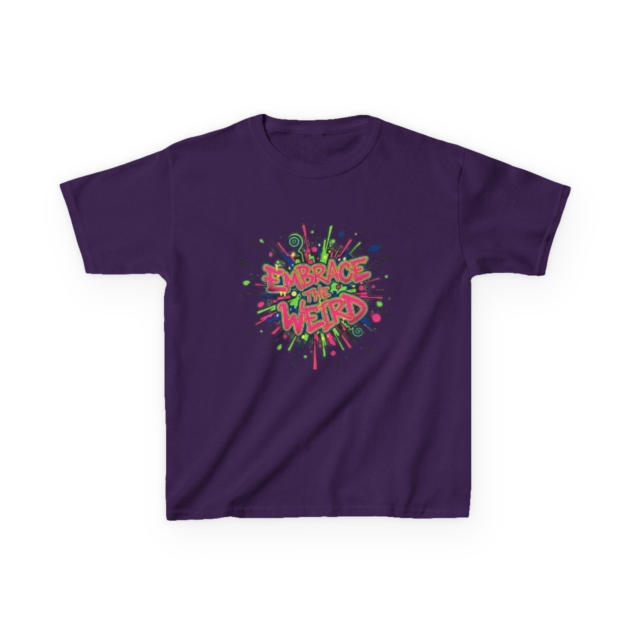 Kids T-Shirt — "Embrace Your Weird" Colorful Splash Graphic